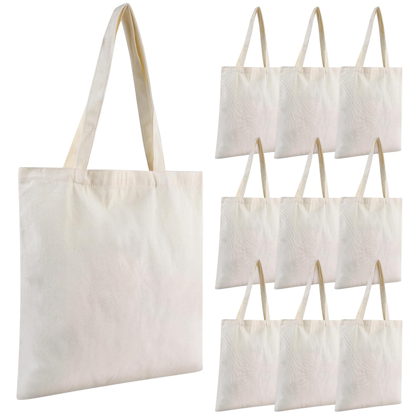 12-Pack 16 * 15IN Canvas Tote Bags Multipurpose Reusable Grocery Bag Cotton B...