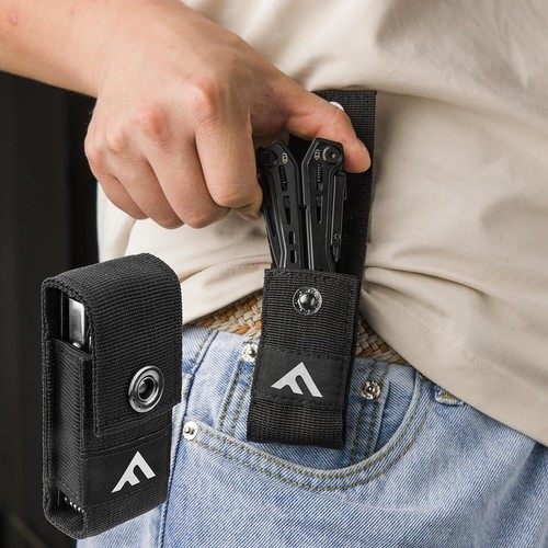 FLISSA 16-in-1 MultiTool Black Stainless Steel Self-locking Foldable w/ Sheath - Picture 6 of 7
