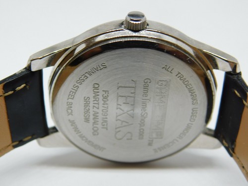 Game Time Texas F3047091/GT Genuine Leather Quartz Unisex Watch New Battery - Picture 4 of 4