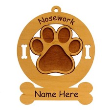 Nosework Dog Paw Ornament Personalized With Your Dog's Name