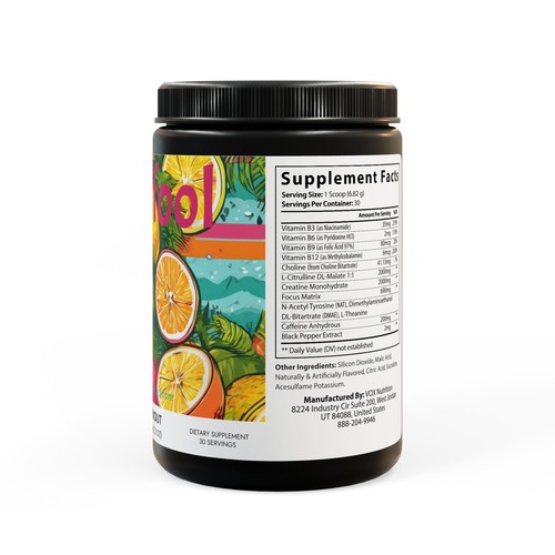 Pre-Workout Supplement, Fruit Punch (204g, 7.1oz) ~ SuppFool ~ barfool - Picture 4 of 5