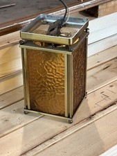 Vintag Amber Box Ceiling Light Fixture Made In USA Fort Atkinson, WI