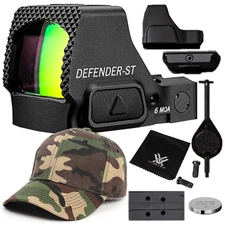 Vortex Optics DFST-MRD6 Defender-ST Micro Red Dot Sight with Free CF Hat Bundle