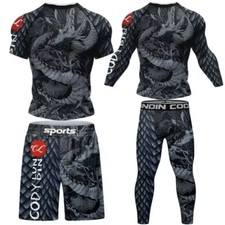 Black Dragon BJJ No Gi Set - Rash Guard, Spats and Shorts