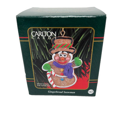 Carlton Heirloom Ornament Little Treasures 1999 Gingerbread Snowman  NEW