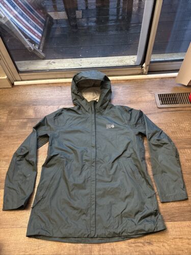 Mountain Hard Wear Womens XL Soft Shell Waterproof Rain Jacket Green RARE Zip