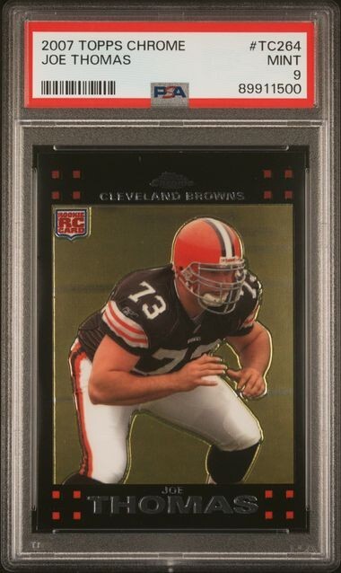 2007 Topps Chrome Joe Thomas RC #TC264 HOF Cleveland Browns PSA 9 just graded!