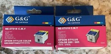G G Ink Cartridges Epson Stylus NE-0T018. C. M. Y.  Lot Of 2. 680/685/777/777i