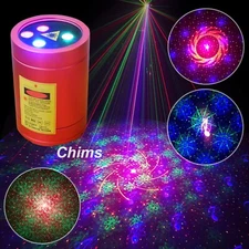 Chims Mini Laser Light Music Party Xmas Stage 32 Patterns Stars Decor Lighting