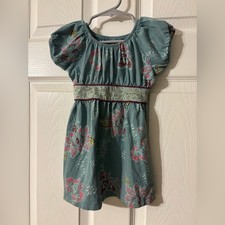 Tea Collection Dress 18-24 months Teal & Pink Floral Little Girl Toddler