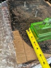 Old VTG Uranium Glass Elephant Powder Jar / Trinket Box – Satin Green UV Glow — photo 9