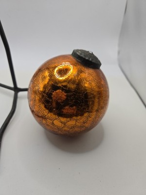 Antique Kugel Ornaments Golden Amber Glass Ball  Christmas X-Mass Decora''I2