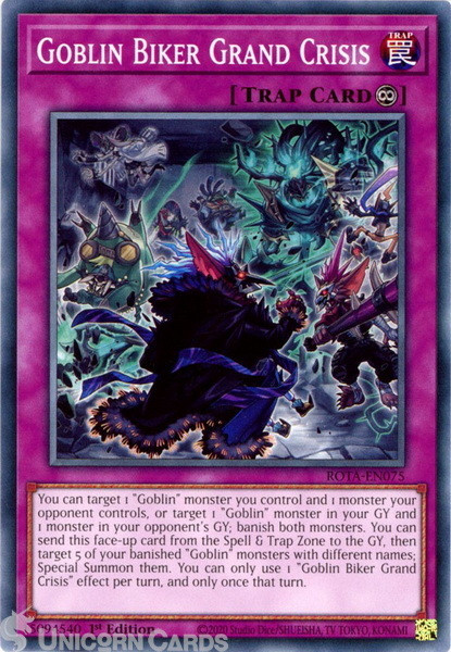 ROTA-EN075 Goblin Biker Grand Crisis : Common 1st Edition YuGiOh Card