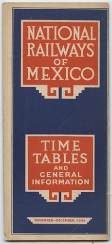 National Railways of Mexico Time Tables & General Information Nov Dec 1934