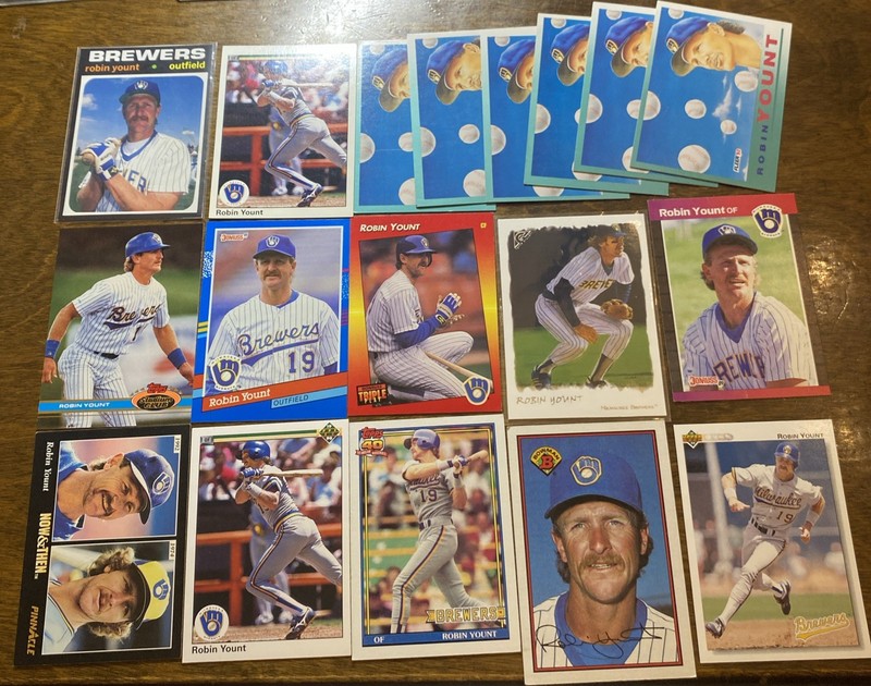 Robin Yount Baseball Card MLB Set of 18 Cards Milwaukee Brewers Vintage Lot