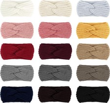 15 PCS Knit Headbands Women Winter Ear Warmers Thick Knitted Crochet Wraps