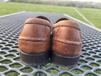 Ralph Lauren Polo Shoes Mens 10D Brown Leather Loafer Crest Slip