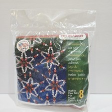 The Beadery Holiday Beaded Red And Clear Ornament Kit 7338 Stars Makes 8