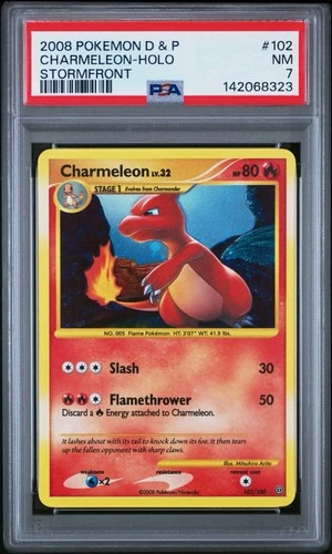 Charmeleon 102/100 PSA 7 Stormfront Holo Pokemon Graded Rare Mint Charizard UK