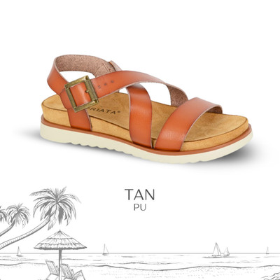 Damen-Sandalen Cipriata flach Neckholder hinten offene Zehenpartie Sommer Urlaub Riemchen Damen