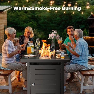 Propane Fire Pit 42'' Gas Fire Pit Table 60,000 BTU Patio Heater & Cove