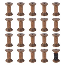 16 PCS Empty Thread Spools 1.87/50mm Wooden Bobbins Ribbon Wire DIY Craft