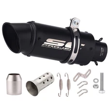 Slip-on 51mm 2 " Universal Motorcycle Exhaust Muffler Pipe Tail Tips Black NEW