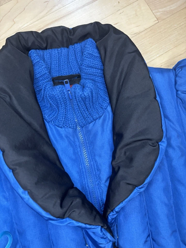 VINTAGE J. Gallery Duck Down Jacket Size S Blue Quilted Long Full Length Coat - Image 2 of 4