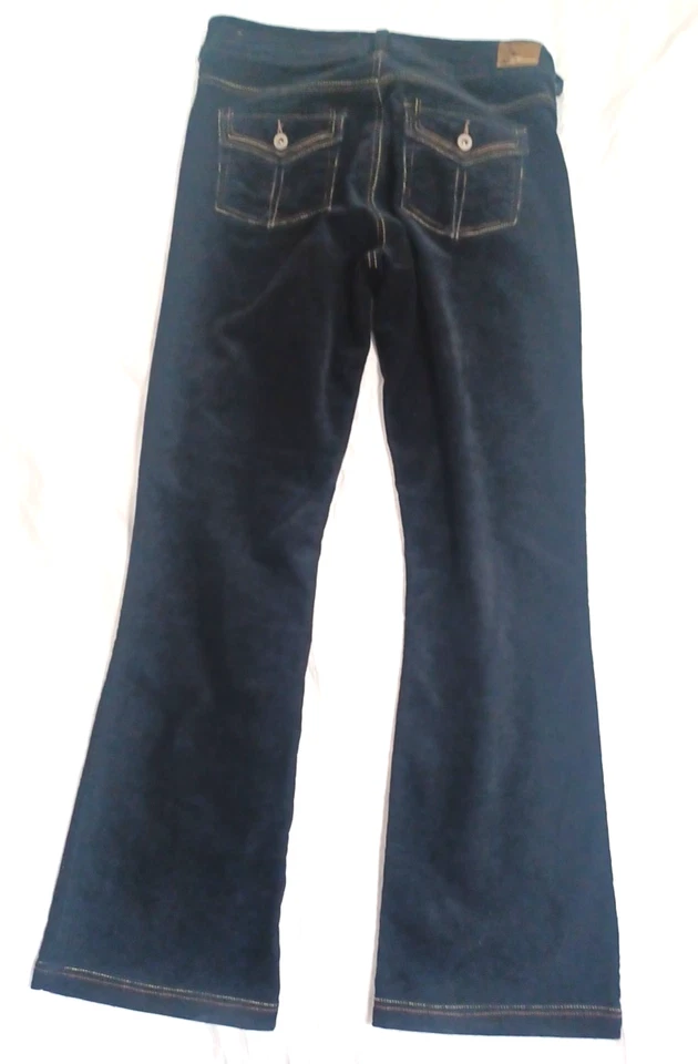 Pantalones acampanados para mujer Z Cavaricci de terciopelo de pana negro talla 6 tiro medio 33x31 Foto 2 de 4