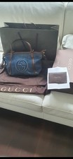 Gucci Soho Denim Leather Tassel Tote Bag For Women