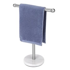 Hand Towel Holder Stand with Heavy Marble Base, T-Shape Towel Rack, Free-Stan...