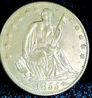 1855 O Seated Liberty Half Dollar UNC in Grade 100% Original Scarce Date
