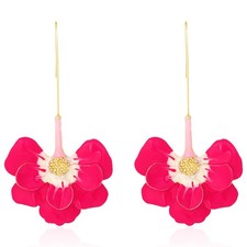Boho Flower Earrings for Women Flowers Petal Dangle Earrings Flower Floral Drop