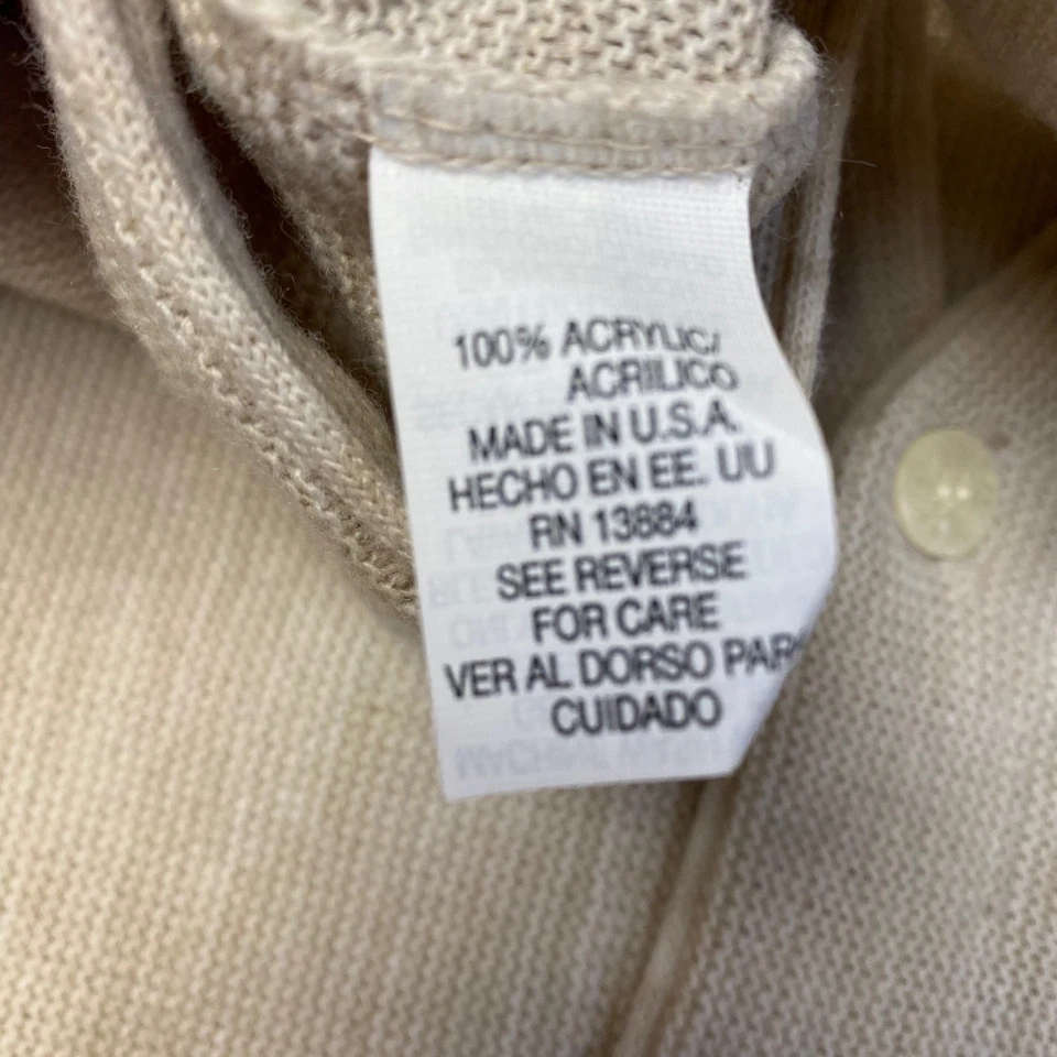 Cárdigan Suéter IZOD Para Hombres Beige Cuello en V Abotonado Talla M Hecho en EE. UU. Logo en el Pecho Foto 3 de 4