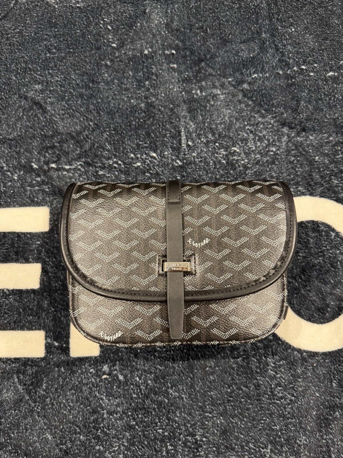 Goyard Black/Gray crossbody Bag w/ Yellow Lined Interior