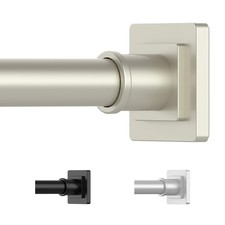 Brushed Nickel Shower Curtain Rod 31-79 Inches Tension Mounted No Drill