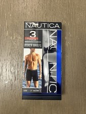 Nautica Mens Boxer Briefs 3 Pack Navy Small 28-30 5  Inseam New Sealed