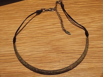 BRUNELLO CUCINELLI LEATHER SAND BLAST RARE CHOKER NECKLACE. ITALY. BRILLIANT.