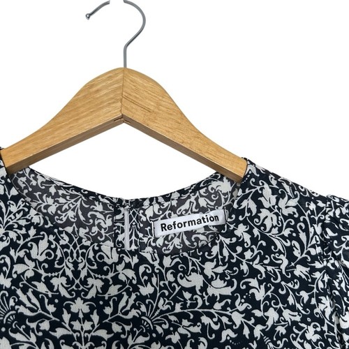 Reformation Doutzen Mini Ruffle Dress Suisse Ditsy Floral Print Women’s Size 0 - Picture 5 of 14