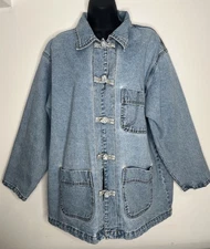 Sostanza Workwear Blue Denim Jacket Chore Pockets Rancher Size Large