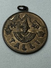 Vintage Talli Ski Resort Souvenir Medallion &ndash; Swiss Mountain Charm / Pendant