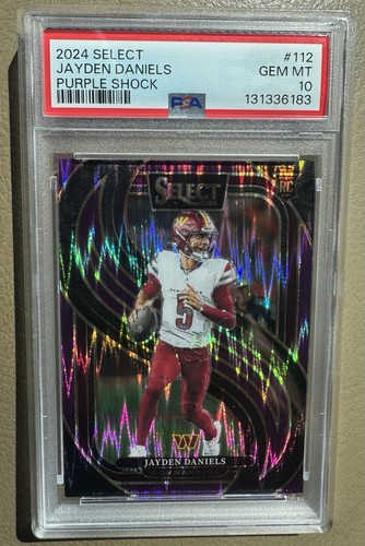 2024 Panini Select - Premier Level Jayden Daniels #112 Purple Shock Prizm /360