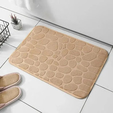 Embossed Pebble Bathroom Mat Anti Slip Fiber Carpet Floor Rug
