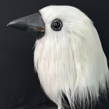 Halloween White Crow Head Latex Mask Cosplay Costume Props