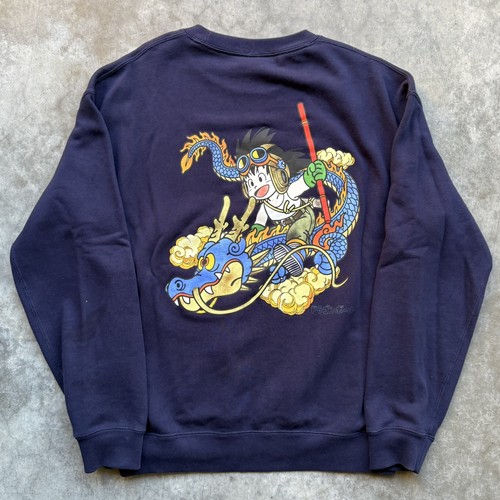 UT Uniqlo Dragon Ball Navy Blue Fleece Graphic Sweatshirt Men's Crew Neck Size M