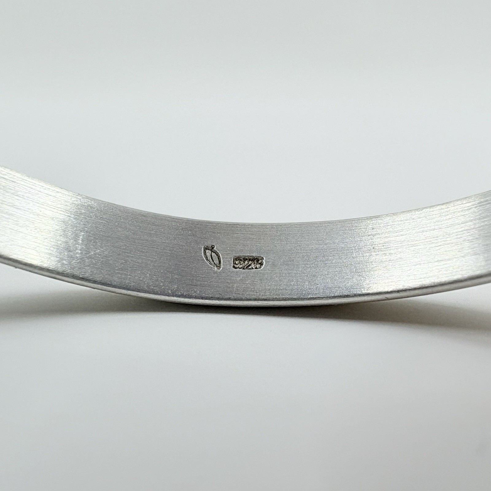 Sterling Silver Artisan Signed Triangle Cuff Brac… - image 5