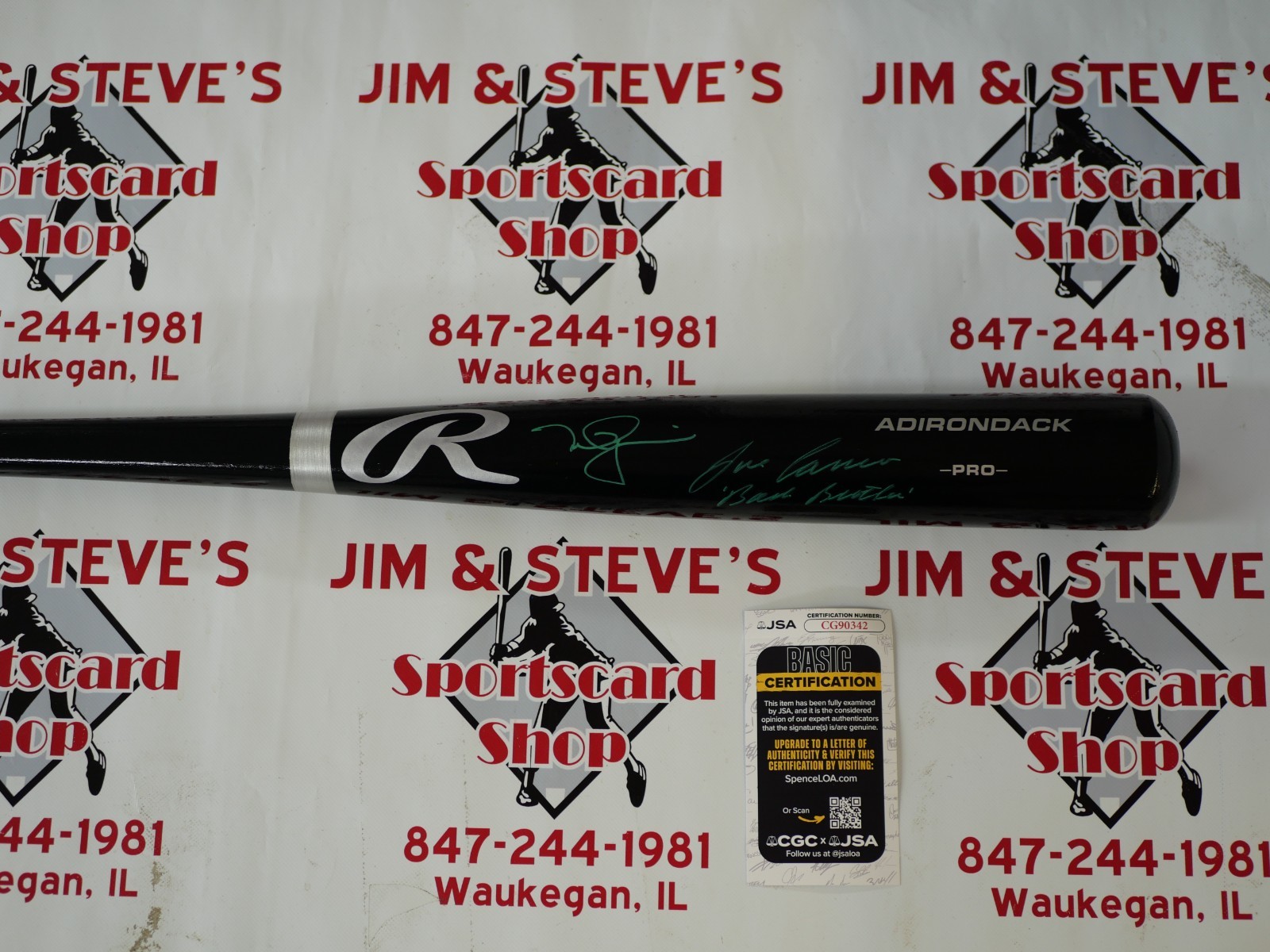 Mark McGwire Autographed Signed Oakland Athletics JOSE CANSECO & RAWLINGS BAT WITH "BASH BROTHERS" JSA COA 