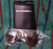 GFX Dimension 4 Amber Lenses Black Frame Sunglasses Taiwan Aviator Style New