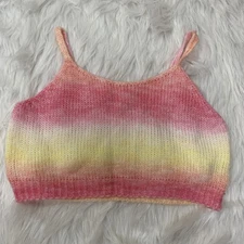 pretty pink ombré knit crop top medium