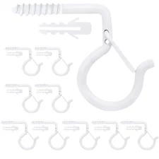 Benvo 10Pcs Q-Hanger Hooks String Lights Hooks Easy Release Screw Hanger Outd...